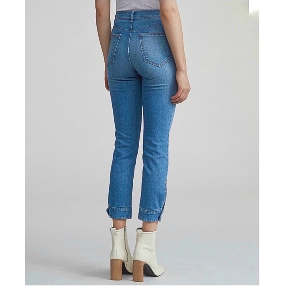🤍 rag & bone Avery Cropped Cigarette Jeans Button Cuff Detail Size 25